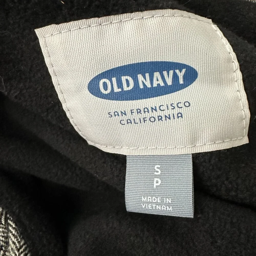 Old Navy Grey Twill Herringbone Wool Blend Puffer Full Zip Vest Women's Small - Picture 5 of 5